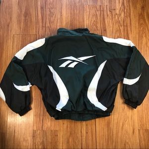 Mens Vintage Reebok Zip Up Jacket Medium Green